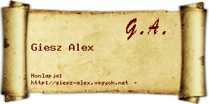 Giesz Alex névjegykártya